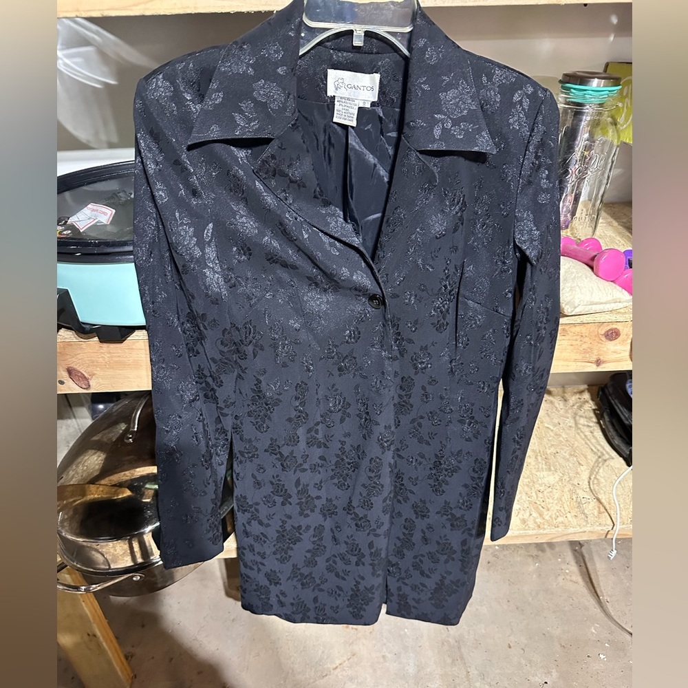 Gantos boutique Black Floral long Women's Blazer jacket